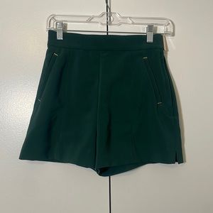 Green High Waisted Dress Shorts